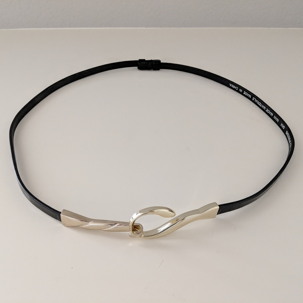 Express Gold Buckle Black Adjustable Belt S/M